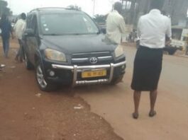 Accident au rondpoint Oumar Bongo, dit Marabena, dans le cinquième arrondissement de Bangui. Photo CNC