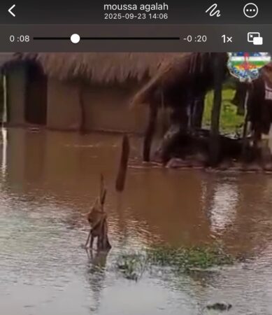 La capture d'écran de la vidéo de l'inondation à Ouandja, dans la Vakaga