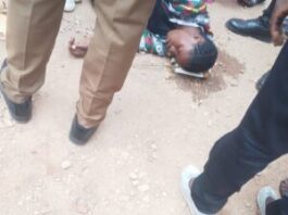 La jeune fille blessée accidentellement à l'aéroport de Bangui Mpoko lors des travaux d'amenagement le 1 octobre 2025. Photo CNC
