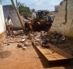 cloture de la maison résidentielle détruite par un camion à Bangui