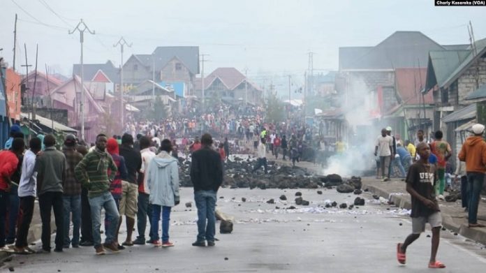 Des-manifestants-ont-affronté-la-police-dans-les-rues-de-Goma-en-RDC-le-30-octobre-2017 RDC : colère après la mort d'un enfant de douze ans tué par un policier