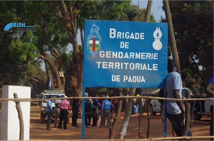 Pancarte-brigade-de-la-gendarmerie-de-Paoua- Centrafrique : massacres dans l’Ouham-Péndé, les présumés auteurs seront présentés au procureur ce samedi.