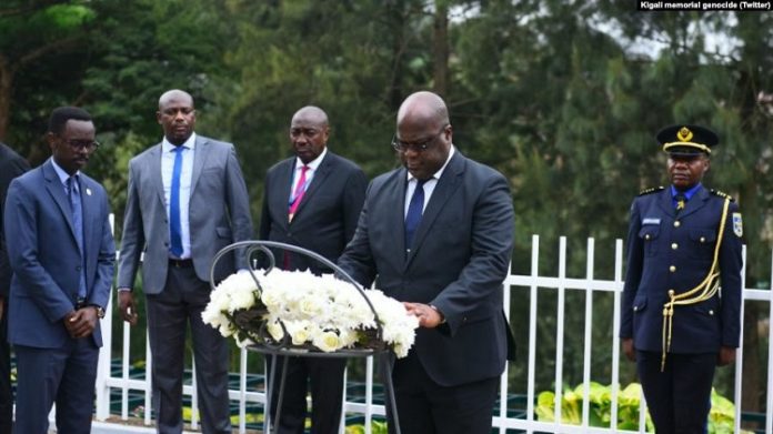 félix-tshisekedi-devant-un-mémorial-à-kigali-au-rwanda La RDC normalise ses relations avec la Belgique et le Rwanda