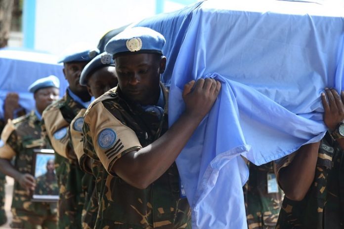 hommage-aux-trois-soldats-de-la-minusca-le-17-mai-2019 Centrafrique : dernier hommage à Bangui aux trois soldats de la Minusca décédés on mission