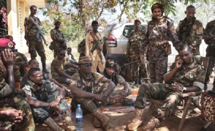 16-officiers-seleka-sur-un-tapis-et-dautres-débout Centrafrique : véritable déclaration de guerre de Monsieur Nourd Gregaza, Président du PRNC au Président Touadera.