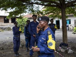 Des policiers à Goma-Nord-Kivu, DRC-29 décembre 2018