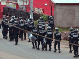 Police camerounaise à Buea au Cameroun le 1er octobre 2017
