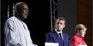Roch Marc Christian Kaboré - Emmanuel Macron et Angela Merkel au sommet du G7