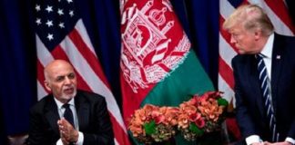 Le présidentafghan - Ashraf Ghani - à gauche - et son homologue américain Donald Trump - lors de l'assemblée générale des Nations unies en septembre 2017