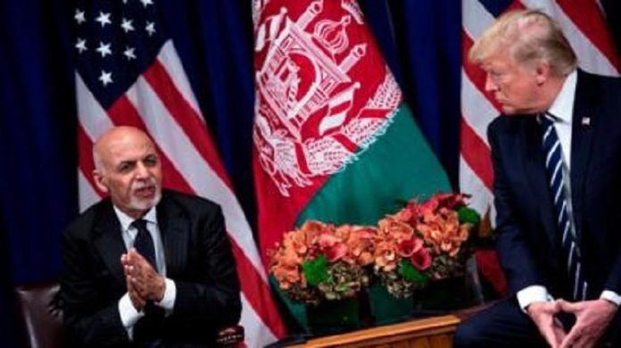 Le présidentafghan - Ashraf Ghani - à gauche - et son homologue américain Donald Trump - lors de l'assemblée générale des Nations unies en septembre 2017 Le-présidentafghan-Ashraf-Ghani-à-gauche-et-son-homologue-américain-Donald-Trump-lors-de-lassemblée-générale-des-Nations-unies-en-septembre-2017 Donald Trump annule une réunion avec les talibans