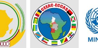 Les logos de la Minusca, de l'Union africaine et de la CEEAC qui condamnent la reprise des hostilités dans la ville de Birao, dans la préfecture de la Vakaga, au nord-est de la République centrafricaine.
