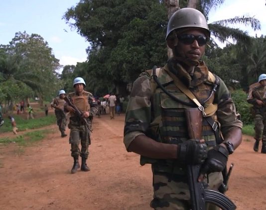 Image d'illustration d'une patrouille mixte FACA-Minusca à Bangassou. CopyrightCNC.