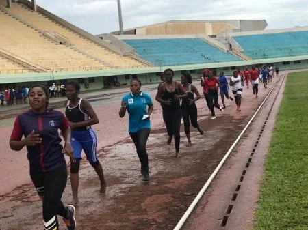 Épreuve sportive du recrutement dans la police et gendarmerie. Copyright2019MINUSCA
