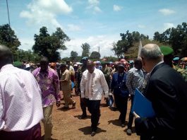 Le Président Touadera en visite à Bangassou en septembre 2018. CopyrightDR.