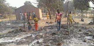 incendie camp des déplacés de Lapago à Bambari le 3 janvier 2020 par cnc