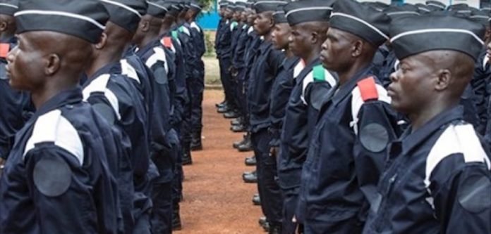 Les élèves policiers de la précédente promotion 2018. Crédit photo : CNC. nouveaux-policiers-Fred-Krock RCA :Sept élèves policiers blessés dans un accident proche de Bangui.