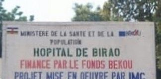 pancarte hôpitalde birao dans le vakaga au nord-est de la République centrafricaine. par cnc
