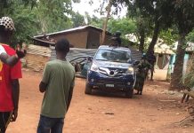 intervention des éléments de la gendarmerie au quartier Nguinda le lundi 20 avril 2020 à 09h