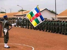 les élèves gendarmes à Kolongo à Bangui le 7 mars 2020.