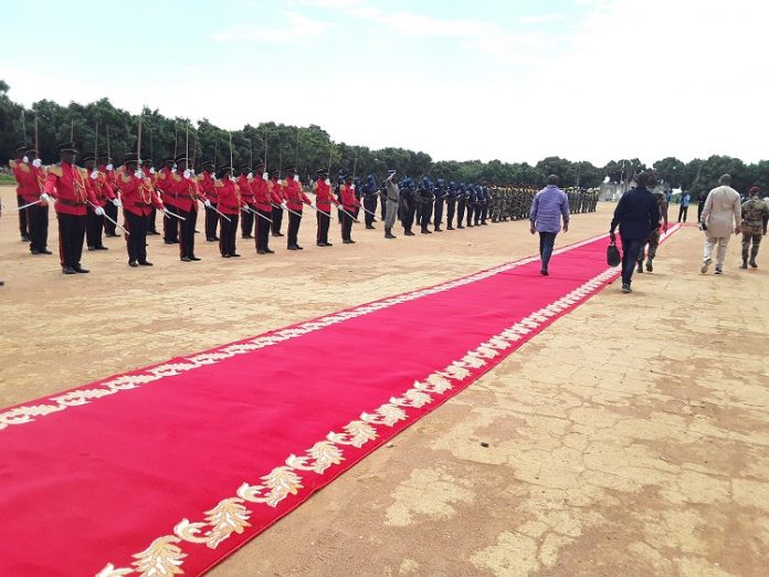 Cérémonie de sortie de la première promotion des USMS (unité spéciale mixte de sécurité), à Bouar le 12 mai 2020. Photo CNC / Gervais Lenga. cérémonie-de-sortie-de-la-première-promotion-des-USMS-à-Bouar-le-12-mai-2020-par-gervais-lenga RCA : Bouar, 646 éléments des USMS     Désormais opérationnels.