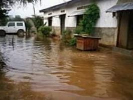 Inondation dans un quartier du sixième arrondissement de Bangui en juillet 2019. Photo CNC / Anselme Mbata