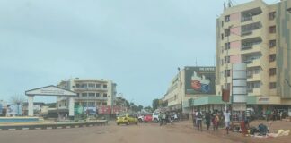 Centre-ville de Bangui, capitale de la République centrafricaine, le 13 décembre 2020. Photo CNC / Gisèle MOLOMA