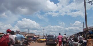 Croisement du marché PK5 dans le troisième arrondissement de Bangui. Photo Bobérang/ CNC