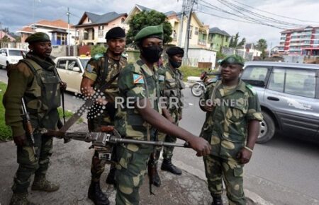 Des soldats congolais à Goma, capitale du nord Kivu en RDC
