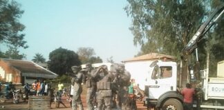 Statue à la mémoire des mercenaires russes tués sur le champ de bataille en Centrafrique
