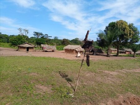 Vue d'ensemble d'un village entre Boda et Bambio