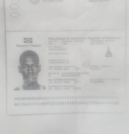 copie de passeport camerounais de la victime