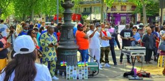 Manifestation de la diaspora centrafricaine à Paris, le vendredi 13 mai 2022