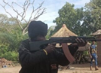 L'un des rebelles qui ont pris d'assaut les positions des soldats FACA à Nzako, le 20 mai 2022. CopyrightCNC