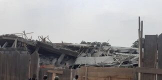 Immeuble effondré en face de l'hôpital communautaire de Bangui