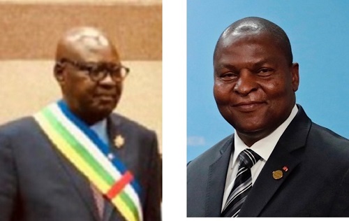 De gauche à droite, le Président de l'assemblée nationale Simplice Mathieu Sarandji et Président de la République Faustin Archange Touadera