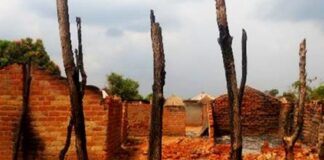 Dégâts matériels des miliciens Anti-Balaka dans le village Boyo. CopyrightMinusca