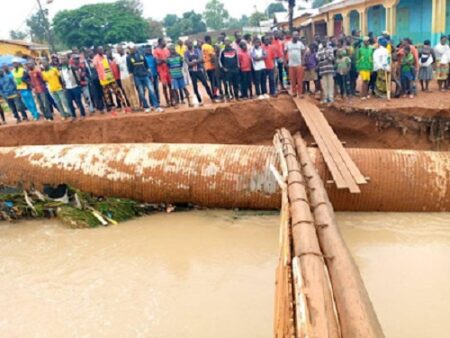 le pont de Vouh à Paoua détruit par la forte pluie du dimanche 21 août 2022