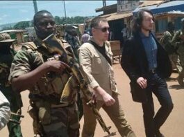 Les soldats FACA, les gendarmes et les policiers, appuyés par les mercenaires de Wagner dans le marché du PK5 Mamadou Mbaïki ce jeudi 22 septembre 2022
