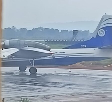 Le cargo russe transportant des équipements militaires en provenance du Soudan sur l'aéroport de Bangui Mpoko