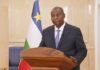 Le Président de la République centrafricaine, monsieur Faustin Archange Touadera, lors de son message à la nation à l'occasion du 64e anniversaire de la proclamation de la République centrafricaine