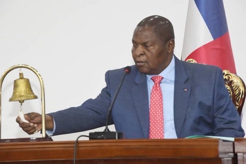 Le Président centrafricain Faustin Archange Touadera, à Bangui, le vendredi 30 décembre 2022