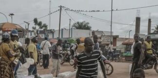 Dans une rue de la capitale centrafricaine Bangui. Copyright New York Times