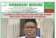 Le titre controversé du quotidien banguissois Oubangui média du lundi 2 janvier 2023