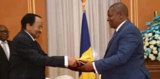 Les présidents Paul Biya du Cameroun et Faustin Archange Touadera de Centrafrique