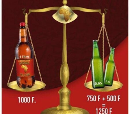 Publicité de la bière russe de Wagner africa ti l'or contre la mocaf