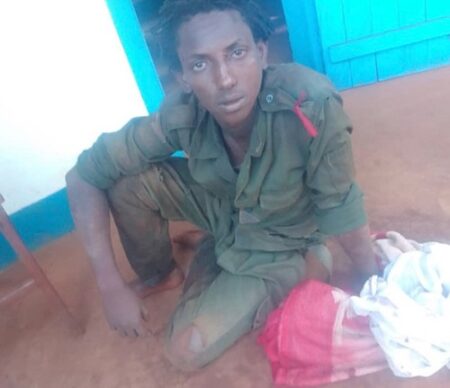 Un officier de l'UPC du nom de de Bouba Abdraman capturé par les miliciens d'autodéfense à Dembia, dans le Mbomou, le 06 juillet 2023