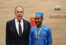 Hassan Bouba, le ministre chef rebelle et Lavrov, ministre russe des affaires étrangères