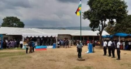 Mairie de Landja- Mbôkô lors de la cérémonie d'intronisation des membres de la délégation spéciale en avril 2022