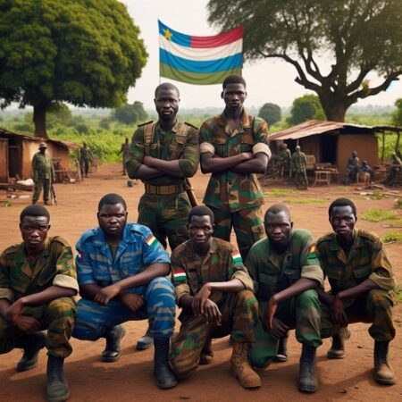Photo dessins des soldats FACA à Sido, en République centrafricaine. Photo d'illustration par CNC
