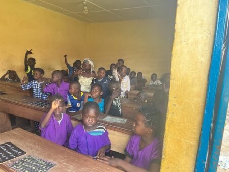 Les enfants de l'école des sourds et aveugles de Benz-vi à Bangui. CopyrightCNC